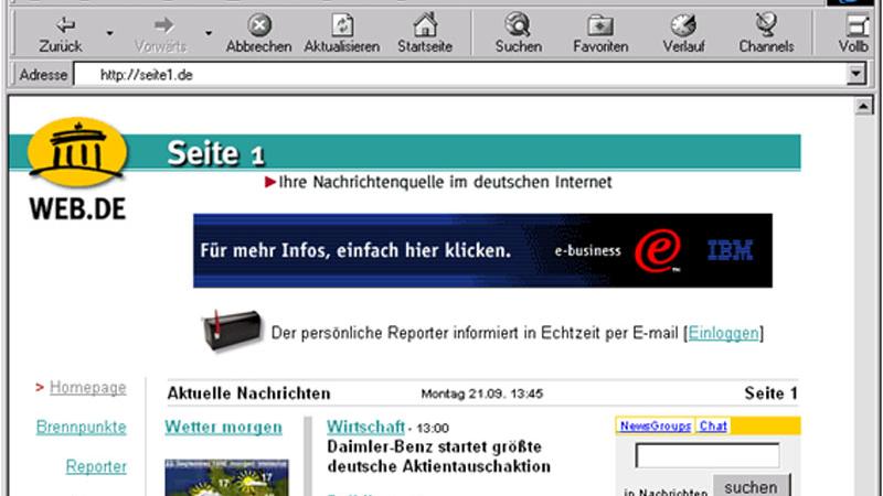 WEB.DE Homepage
