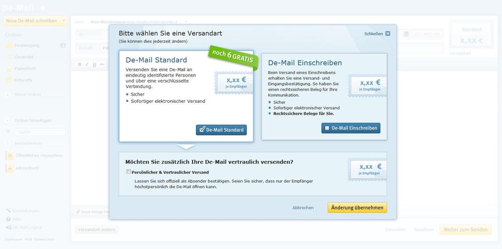 De-Mail Client von WEB.DE und GMX