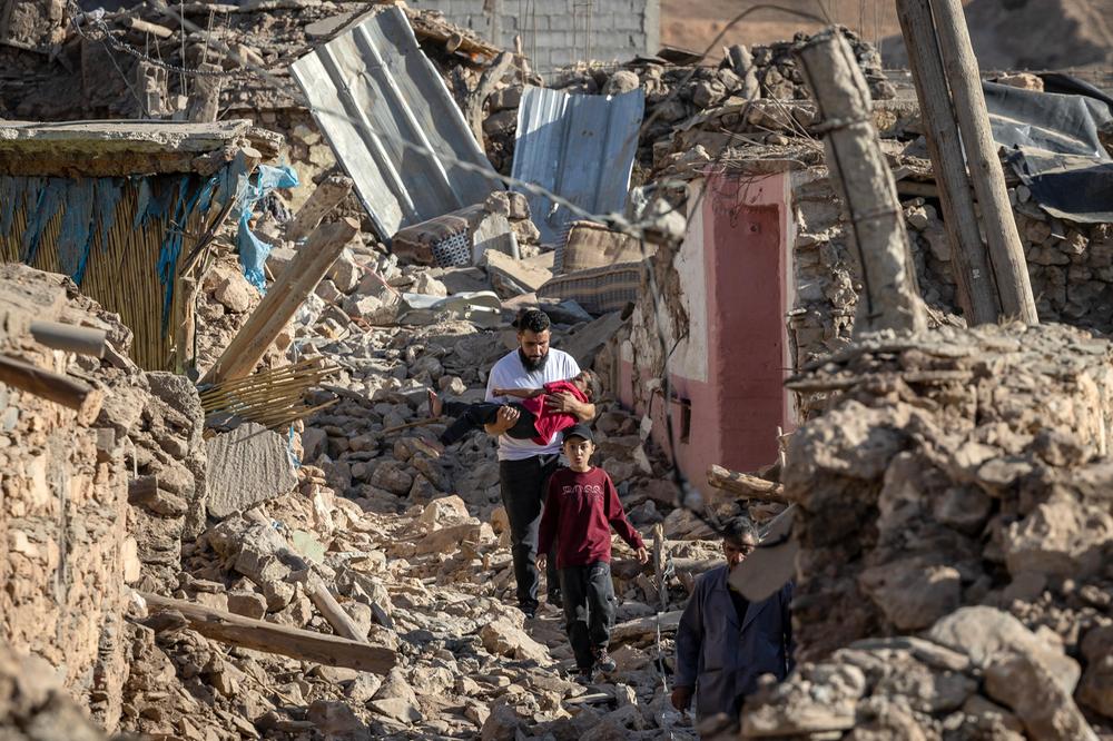 Bergdorf Tafeghaghte, südlich von Marrakesch, Erdbeben Marokko am 9. September 2023